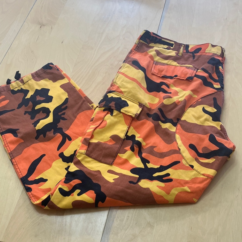 Rothco Cargo Pants Mens XTRA LARGE Orange Savage Camo BDU Tactical Military
